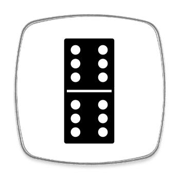 DOMINO STONE 6:6 - VARIABLE COLOR - VECTOR DESIGN! - Viereckiger Kühlschrankmagnet - Weiß - Vorne