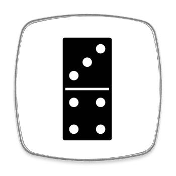 DOMINO STONE 3: 4 - VARIABLE COLOR - VECTOR DESIGN! - Square fridge magnet - white - Front