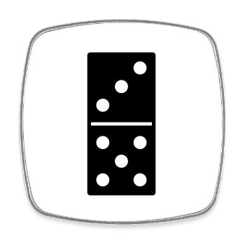 DOMINO STONE 3:5 - VARIABLE COLOR - VECTOR DESIGN! - Viereckiger Kühlschrankmagnet - Weiß - Vorne