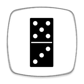 DOMINO STONE 5: 3 - VARIABLE COLOR - VECTOR DESIGN! - Square fridge magnet - white - Front