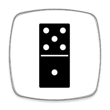 DOMINO STONE 5:1 - VARIABLE COLOR - VECTOR DESIGN! - Viereckiger Kühlschrankmagnet - Weiß - Vorne
