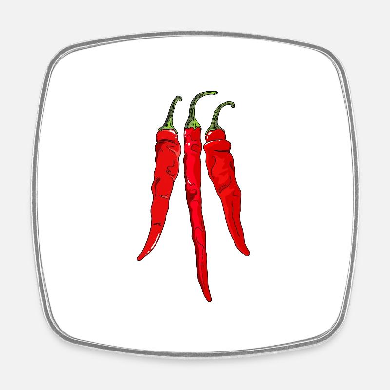 Chili Pepper Hot Chilli Peppers Spicy Food - Square fridge magnet - white