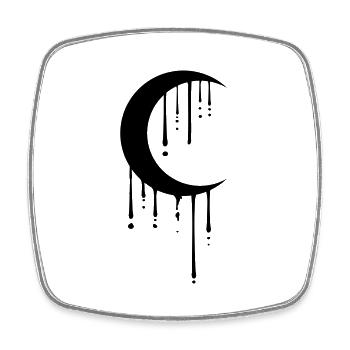 moon sickle moon crescent night full moon graffiti t - Square fridge magnet - white - Front