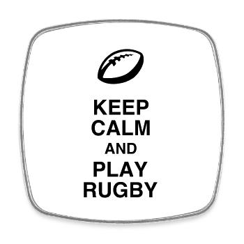Rugby / Rugbyman / Sport / Fighter / Fight - Magnet carré - blanc - Devant