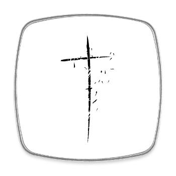Shattered shredded small parts design pattern scra - Square fridge magnet - white - Front