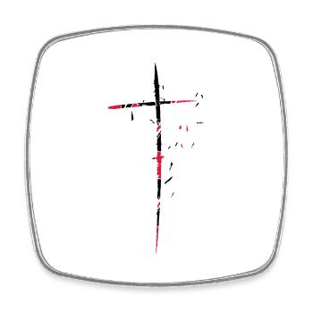 traverser fragmentées déchiqueté petite conception - Magnet carré - blanc - Devant