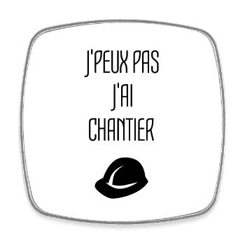 Chantier Construction Maçon Ciment Construire - Magnet carré - blanc - Devant