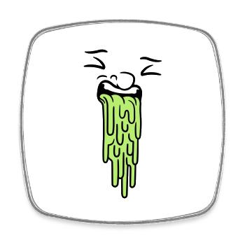 puking face - Square fridge magnet - white - Front