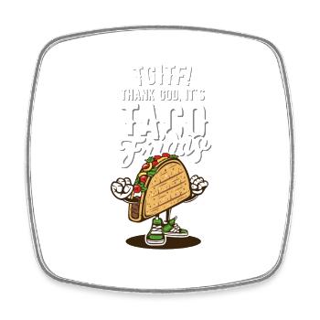 Taco Fredag Norge disant TGITF - Magnet carré - blanc - Devant