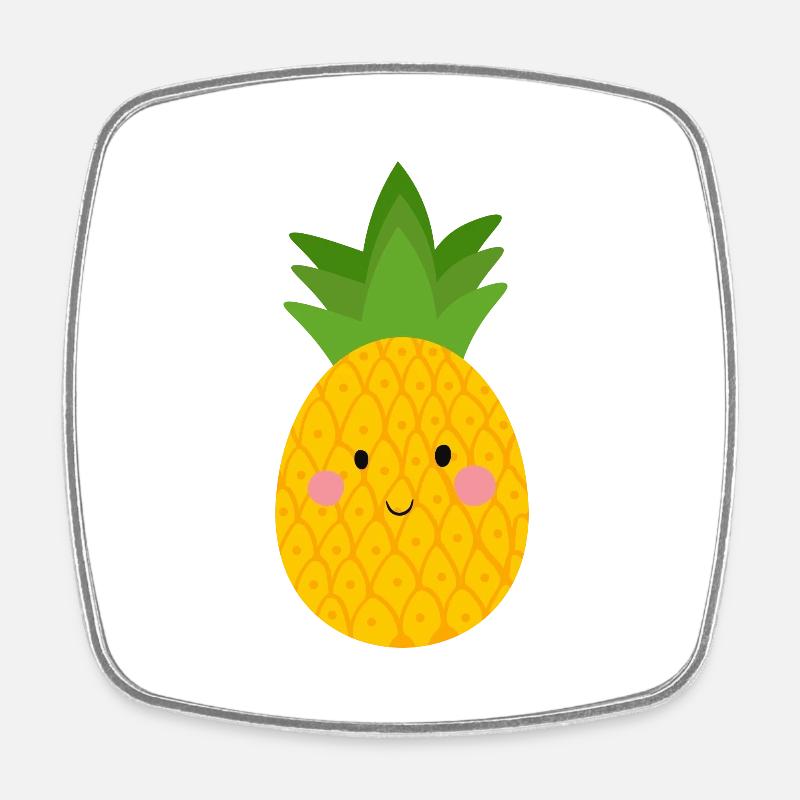ananas - Magnet carré - blanc