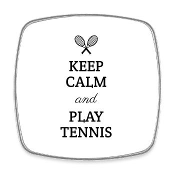 Keep calm and play tennis. Tennispieler. Geschenk - Viereckiger Kühlschrankmagnet - Weiß - Vorne