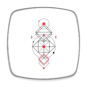 Heilige Geometrie - Viereckiger Kühlschrankmagnet - Weiß - Vorne
