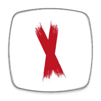 Couleur blob splash peinture peintre cadeau croix rouge - Magnet carré - blanc - Devant