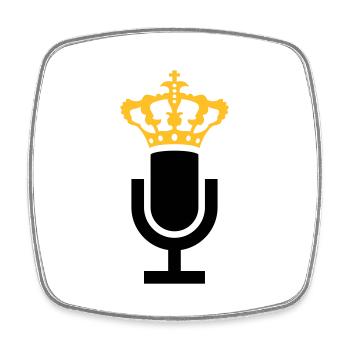 King Mikrofon Icon - Viereckiger Kühlschrankmagnet - Weiß - Vorne