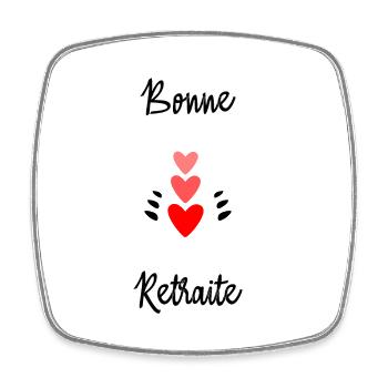 RETRAITE. BONNE RETRAITE. JOYEUSE RETRAITE - Magnet carré - blanc - Devant