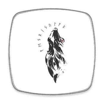Fenrirwolf - Runes - Fenrir - Square fridge magnet - white - Front