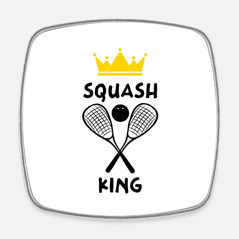 Der König von Squash - Squash King - Viereckiger Kühlschrankmagnet - Weiß