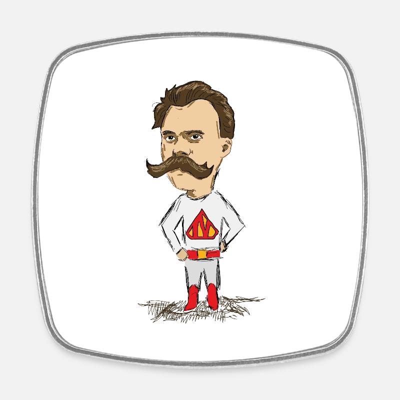 Nietzsche - Magnet carré - blanc