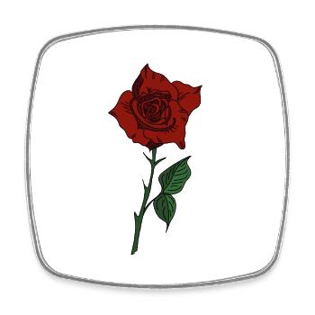 Red Tattoo Rose - Square fridge magnet - white - Front