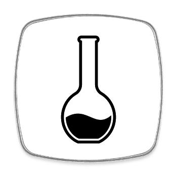 Reagenzglas chemiker - Viereckiger Kühlschrankmagnet - Weiß - Vorne