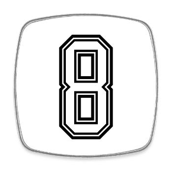 8 Zahl symbol - Viereckiger Kühlschrankmagnet - Weiß - Vorne