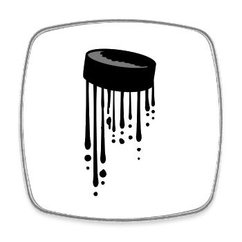 Puck Tropfen Graffiti - Viereckiger Kühlschrankmagnet - Weiß - Vorne