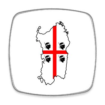 Sardinien - Viereckiger Kühlschrankmagnet - Weiß - Vorne