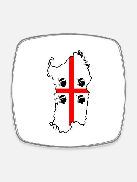 Sardinien - Viereckiger Kühlschrankmagnet - Weiß