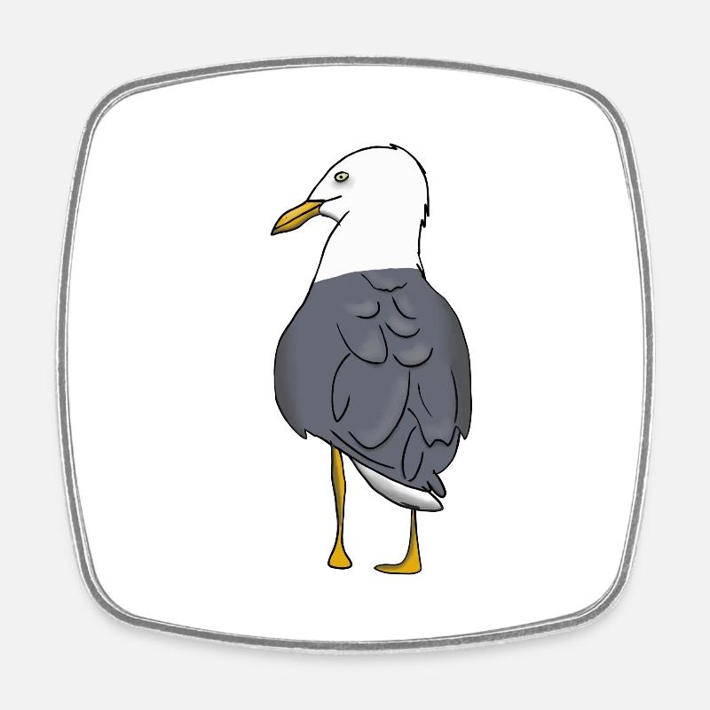 Möwe - Viereckiger Kühlschrankmagnet - Weiß