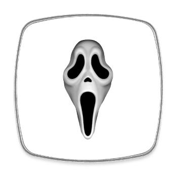 GHOST FACE MASK - Square fridge magnet - white - Front