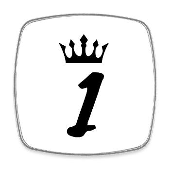 1 number crown - Square fridge magnet - white - Front
