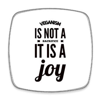 Veganism Is Not A Sacrifice It Is A Joy - Viereckiger Kühlschrankmagnet - Weiß - Vorne