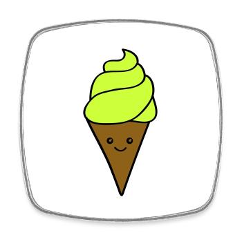 Icecream Smile - Viereckiger Kühlschrankmagnet - Weiß - Vorne