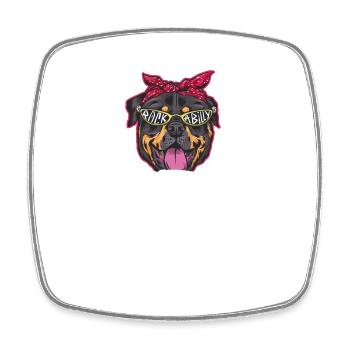 Dog lover Mrs. Dog mom - Square fridge magnet - white - Front