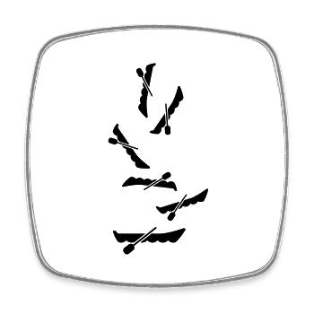 Silhouette du symbole de botte - Magnet carré - blanc - Devant