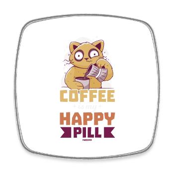 Café Espresso Capuccino Office Fun Cadeau - Magnet carré - blanc - Devant