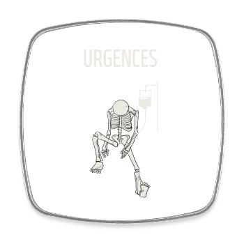 URGENCES - Magnet carré - blanc - Devant
