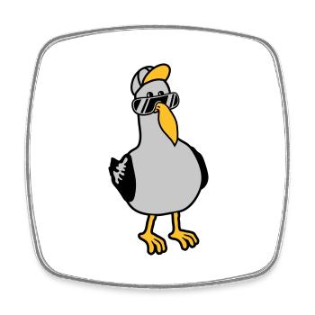 Cool Seagull Sunglasses Beanie - Square fridge magnet - white - Front