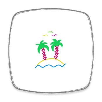 Insel mit Palmen - Viereckiger Kühlschrankmagnet - Weiß - Vorne