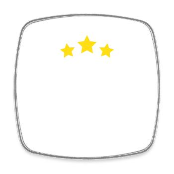 3rd anniversary starred - Square fridge magnet - white - Front
