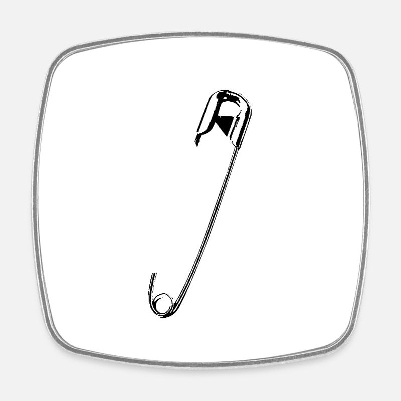 Safety pin - Square fridge magnet - white