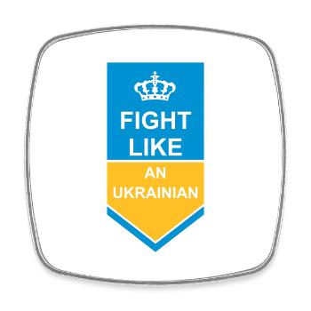 fight like ukrainians quote - Square fridge magnet - white - Front