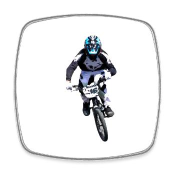 BMX Race Racing MTB Motocross - Viereckiger Kühlschrankmagnet - Weiß - Vorne