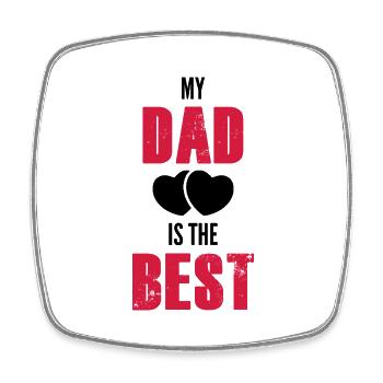Papa c'est le meilleur / cadeau humour enfant - Magnet carré - blanc - Devant