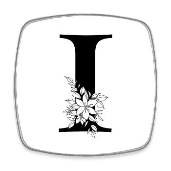 Point I - Square fridge magnet - white - Front
