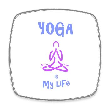 Yoga is my life - Square fridge magnet - white - Front
