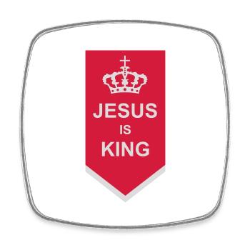 Citation de Jésus est roi - Magnet carré - blanc - Devant