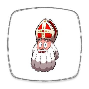 Saint Nicholas Face - Square fridge magnet - white - Front