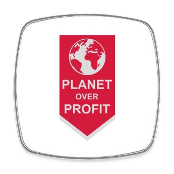 planet over profit Zitat - Viereckiger Kühlschrankmagnet - Weiß - Vorne