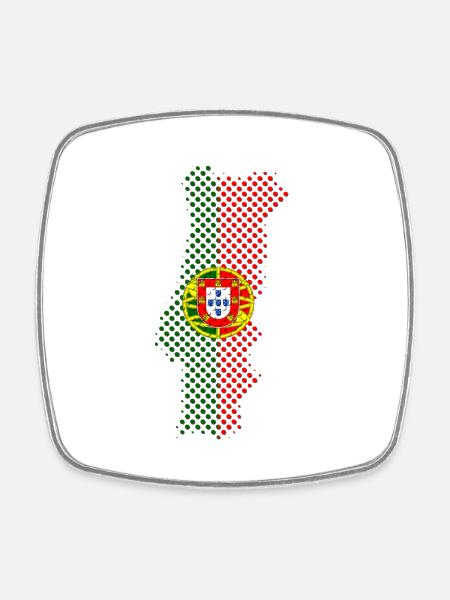 Portugal - Viereckiger Kühlschrankmagnet - Weiß